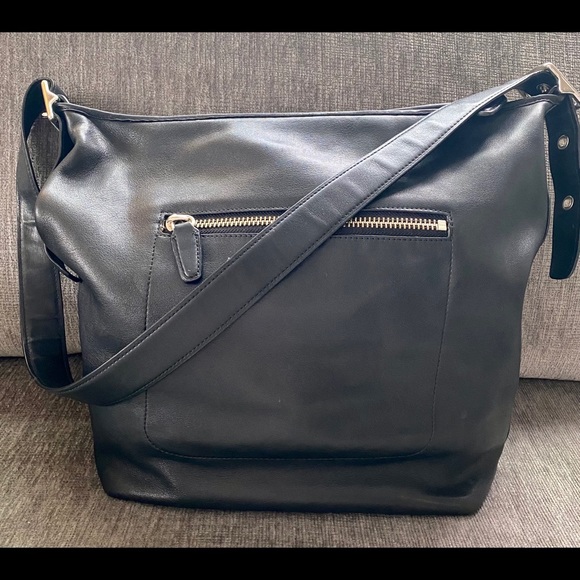 COACH Large Black Leather Shoulder Bag - Picture 2 of 7